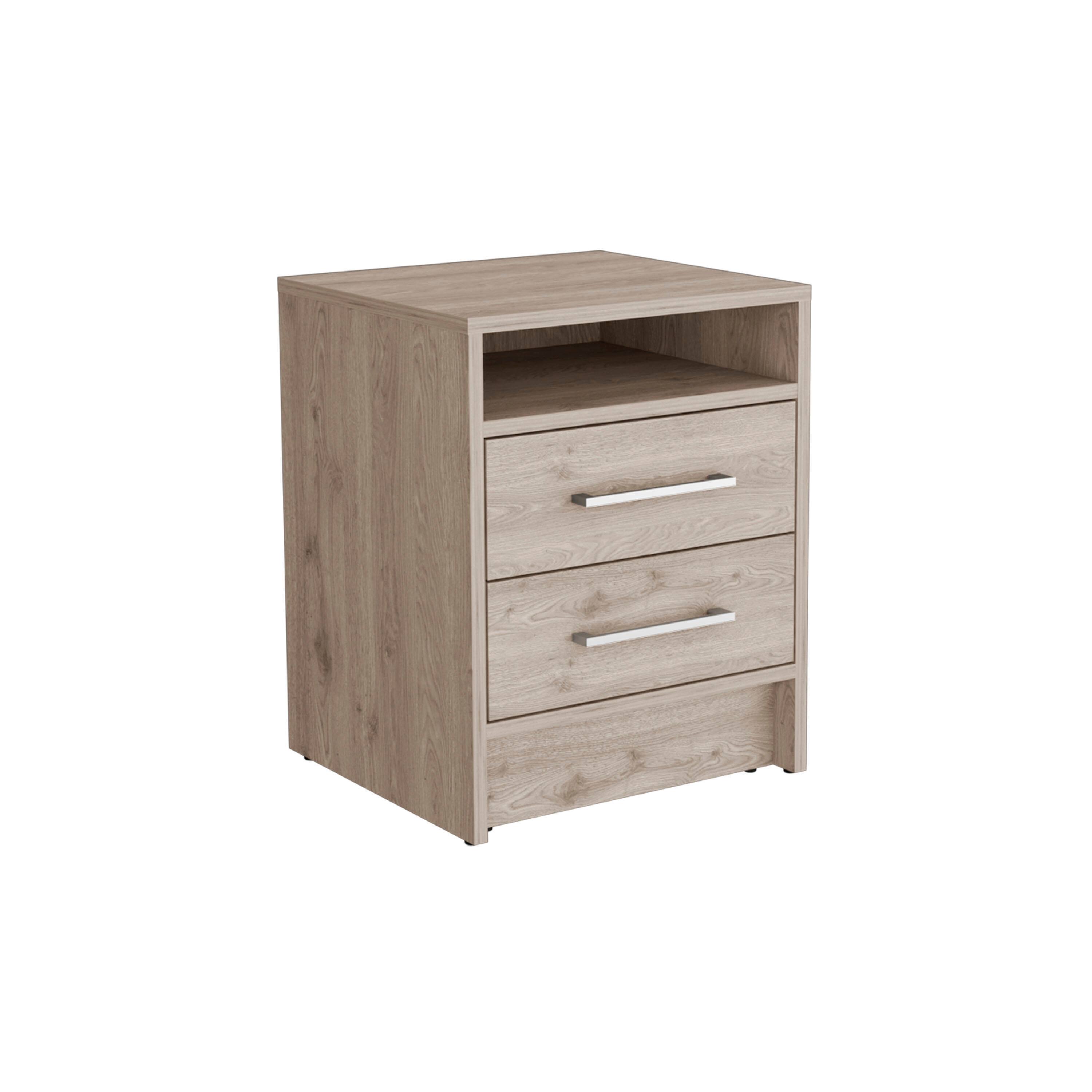 Front. Spaco - Spaco Nightstand with 2 Darwers, End Table, Side Table Superior Top for Bedroom - Gray.