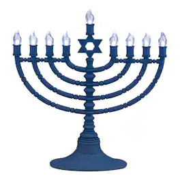Rite Lite - 11.5-Inch Star of David Hanukkah Menorah LED Bulbs - Blue