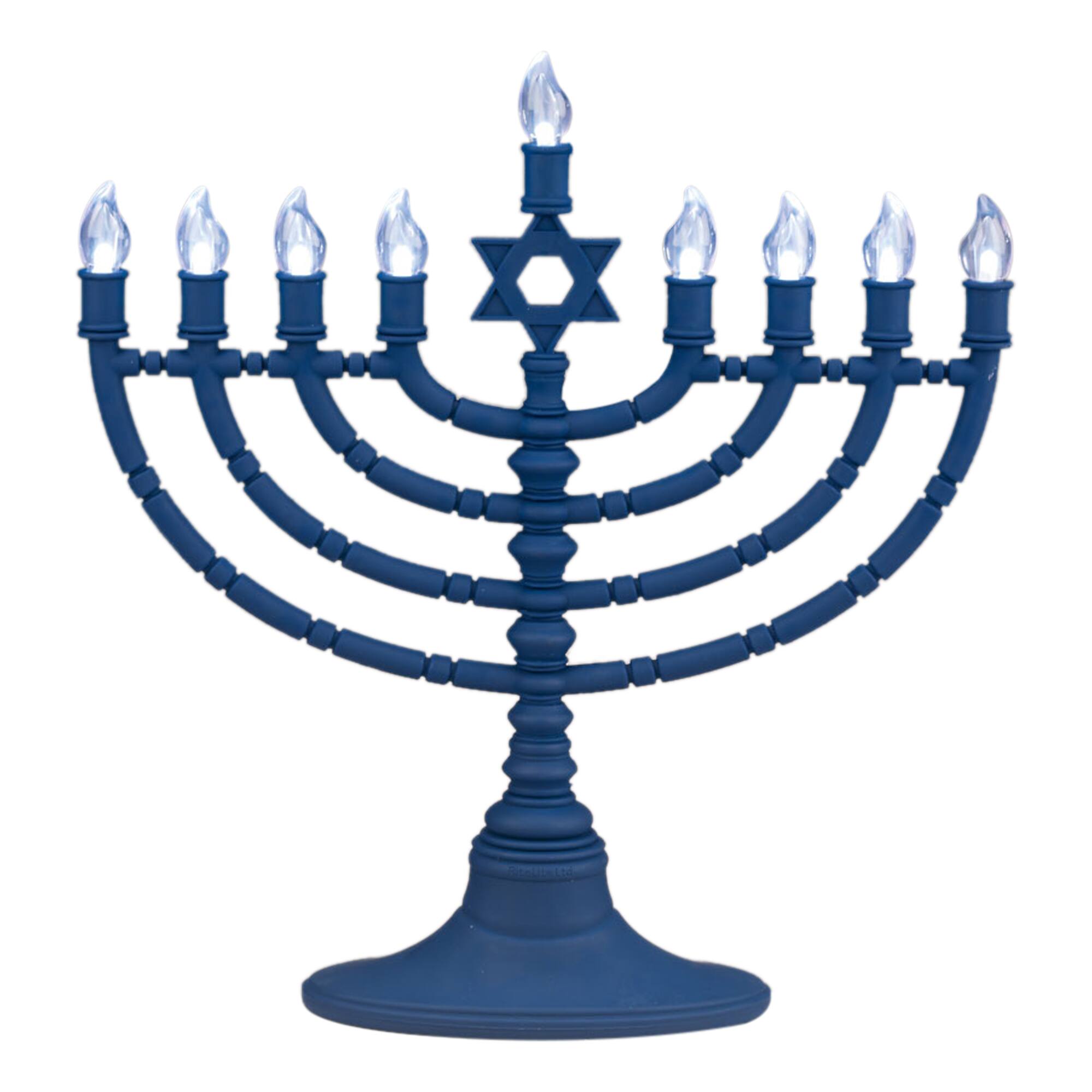 Rite Lite - 11.5-Inch Star of David Hanukkah Menorah LED Bulbs - Blue