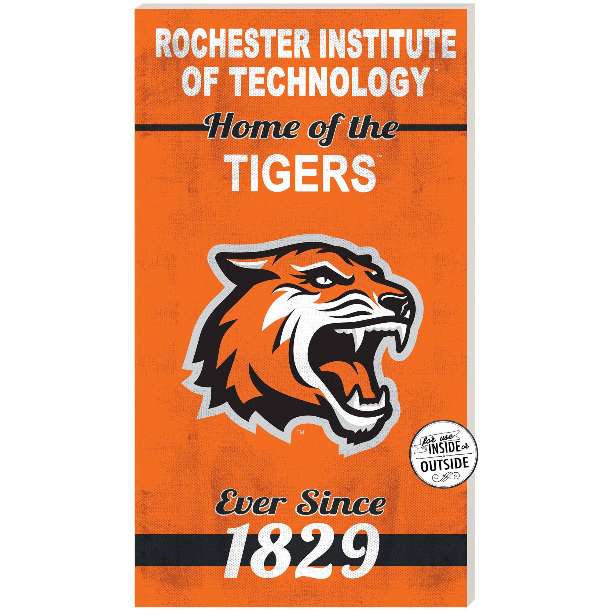 Orange Rochester Institute of Technology Tigers 11'' x 20'' Home Of The Sign