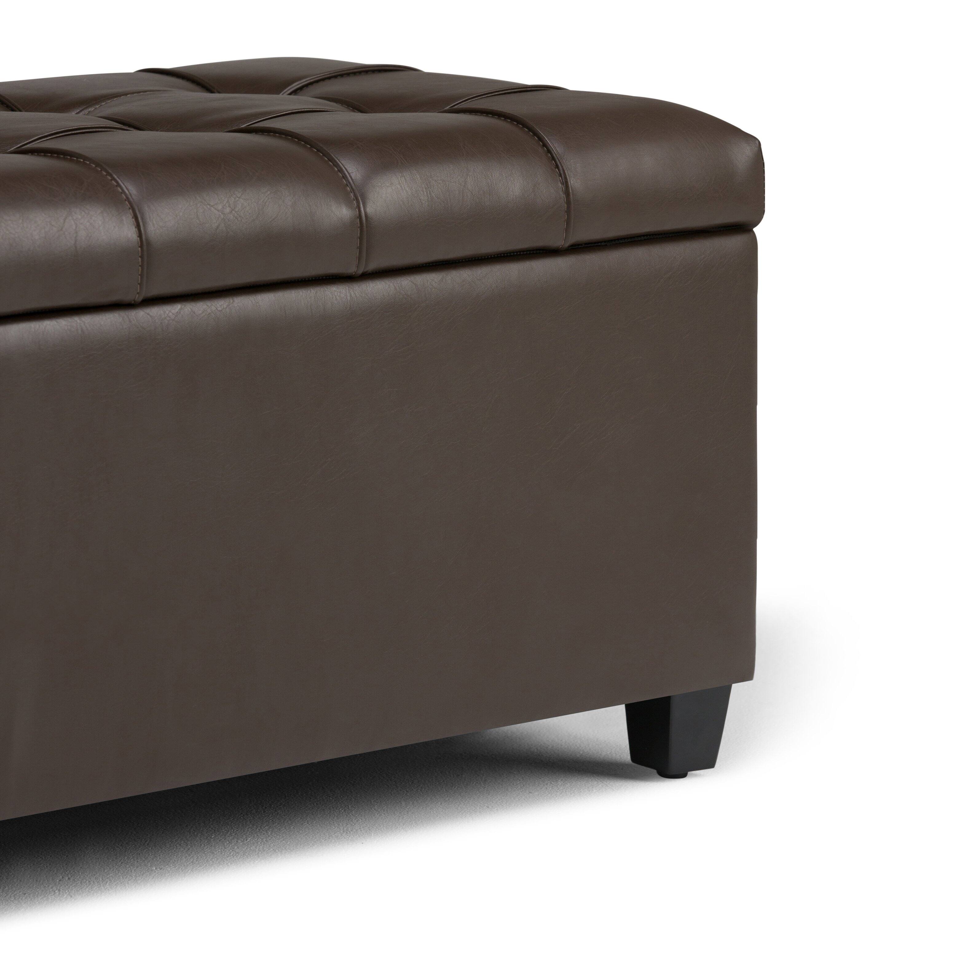 Alt View 13. Simpli Home - Sienna Storage Ottoman Bench - Chocolate Brown.