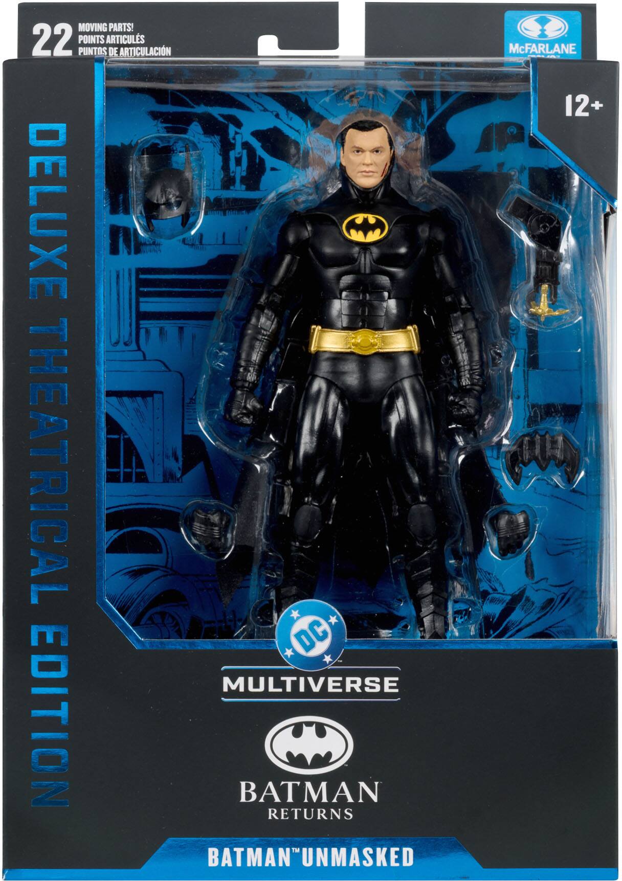 MOVING PARTS: 22 POINTS ARTICULS PONTOS DE ARTICULAÇÃO DELUXE THEATRICAL EDITION MULTIVERSE DC EDITION BATMAN "UNMASKED" BATMAN RETURNS

McFARLANE 12+