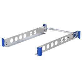RackSolutions - 2U Tool-less Universal Rail 28in Depth with Wirebar - 200 lbs Capacity, Fits Square Hole 4Post Racks - Metallic