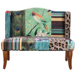 Manhattan Lane - Vesta Bird Collage Print Settee - Multicolor