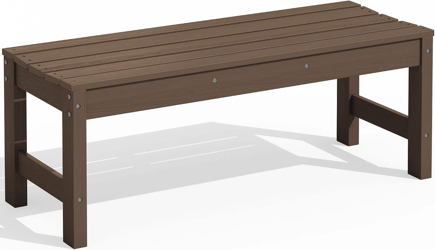 SERWALL - 47 Inches Backless Outdoor Bench for 2-Person, All Weather HDPE Bench with Wood Grain Texture - Coffee price history on PriceWatchPro