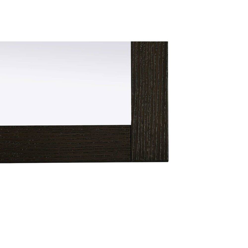 Back. Elegant Kitchen and Bath - Noah Wooden Rectangle Mirror 27 x 36 in Chocolate Oak - Chocolate Oak.