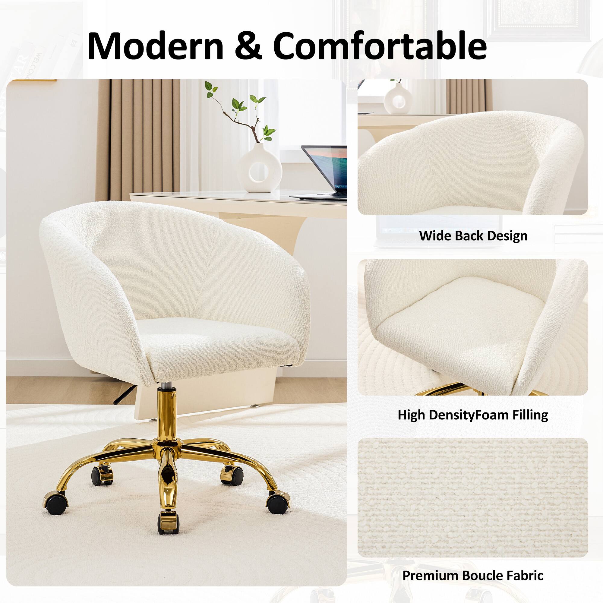 Modern & Comfortable AR WELCOM TAR Wide Back Design High Density Foam Filling Premium Boucle Fabric