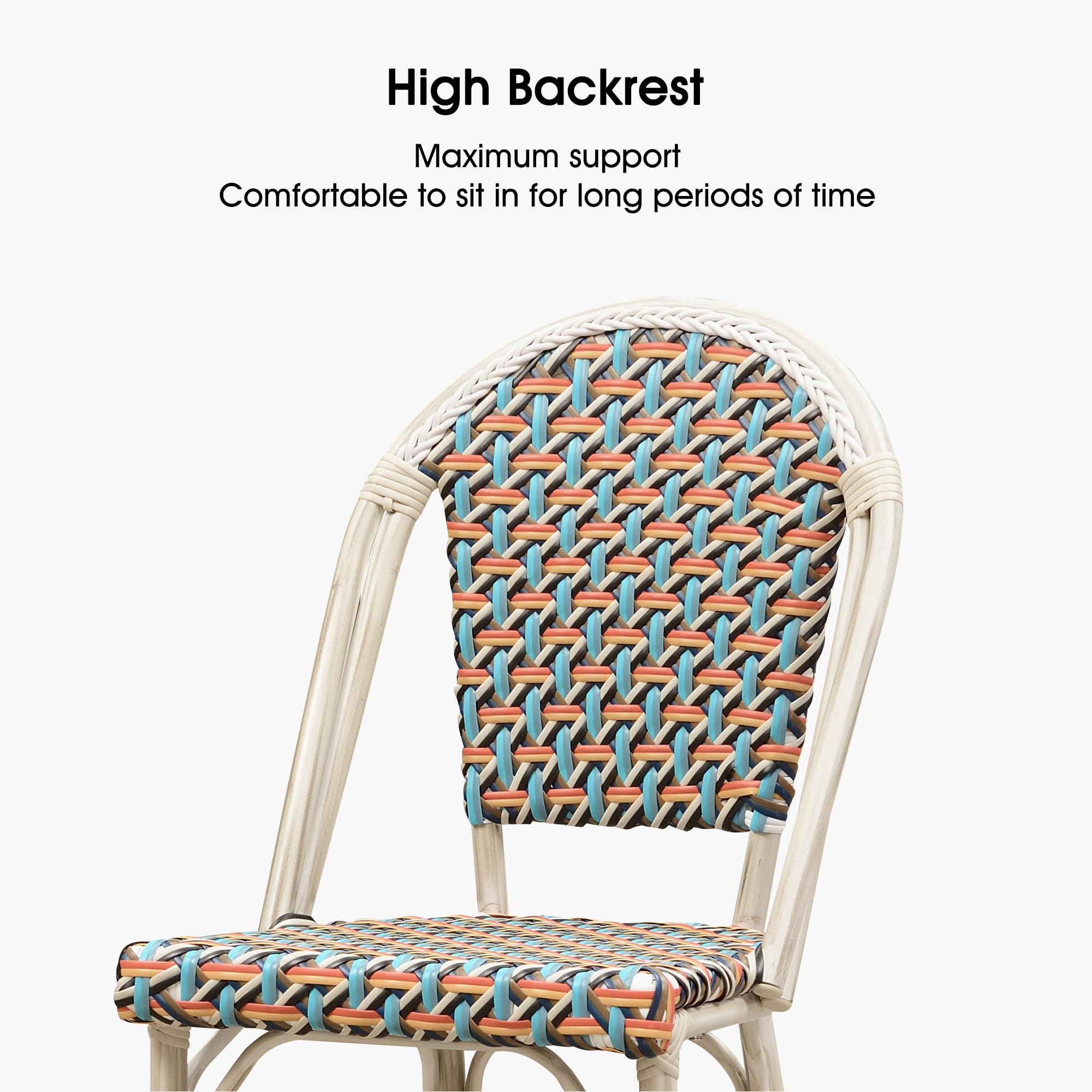 High Backrest  
Maximum support  
Comfortable to sit in for long periods of time