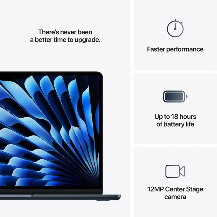 There's never been a better time to upgrade. Faster performance. Up to 18 hours of battery life. 12MP Center Stage camera.