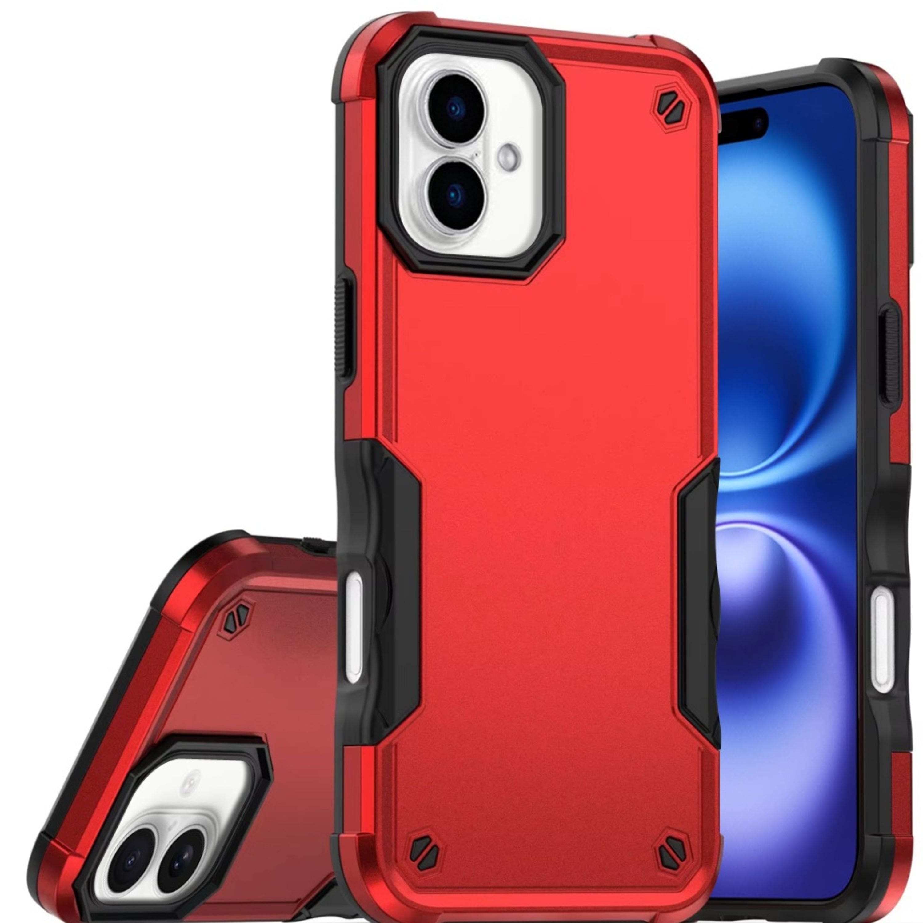 Kitcheniva - Grip Rugged Shockproof Hybrid Plus Tempered Glass For iPhone 17 - Red price history on PriceWatchPro