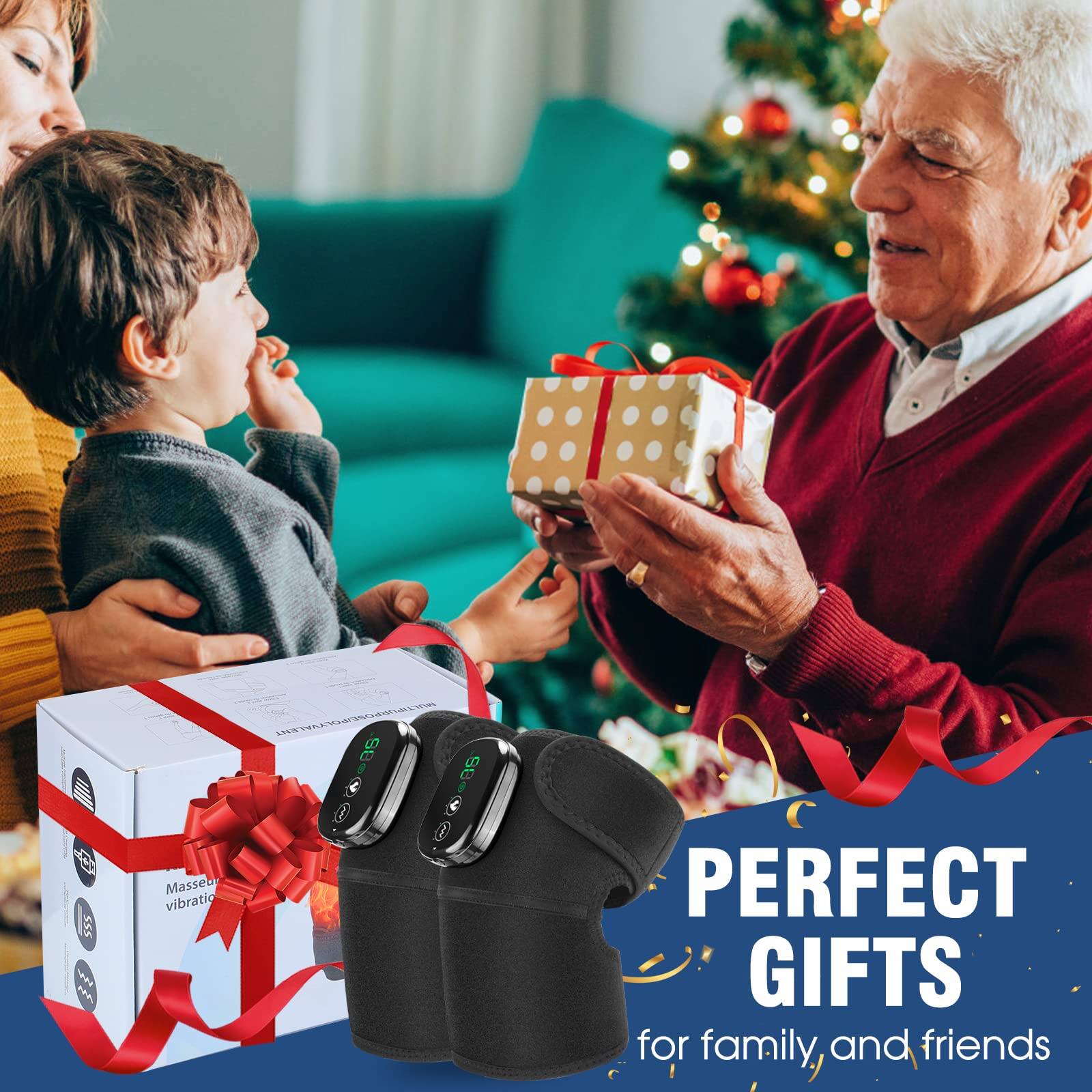 Sure, here is the corrected and grouped text from the image:

---

**PERFECT GIFTS**  
for family, and friends

---

**Massel vibration**  
**VEVS**  
**5>5**