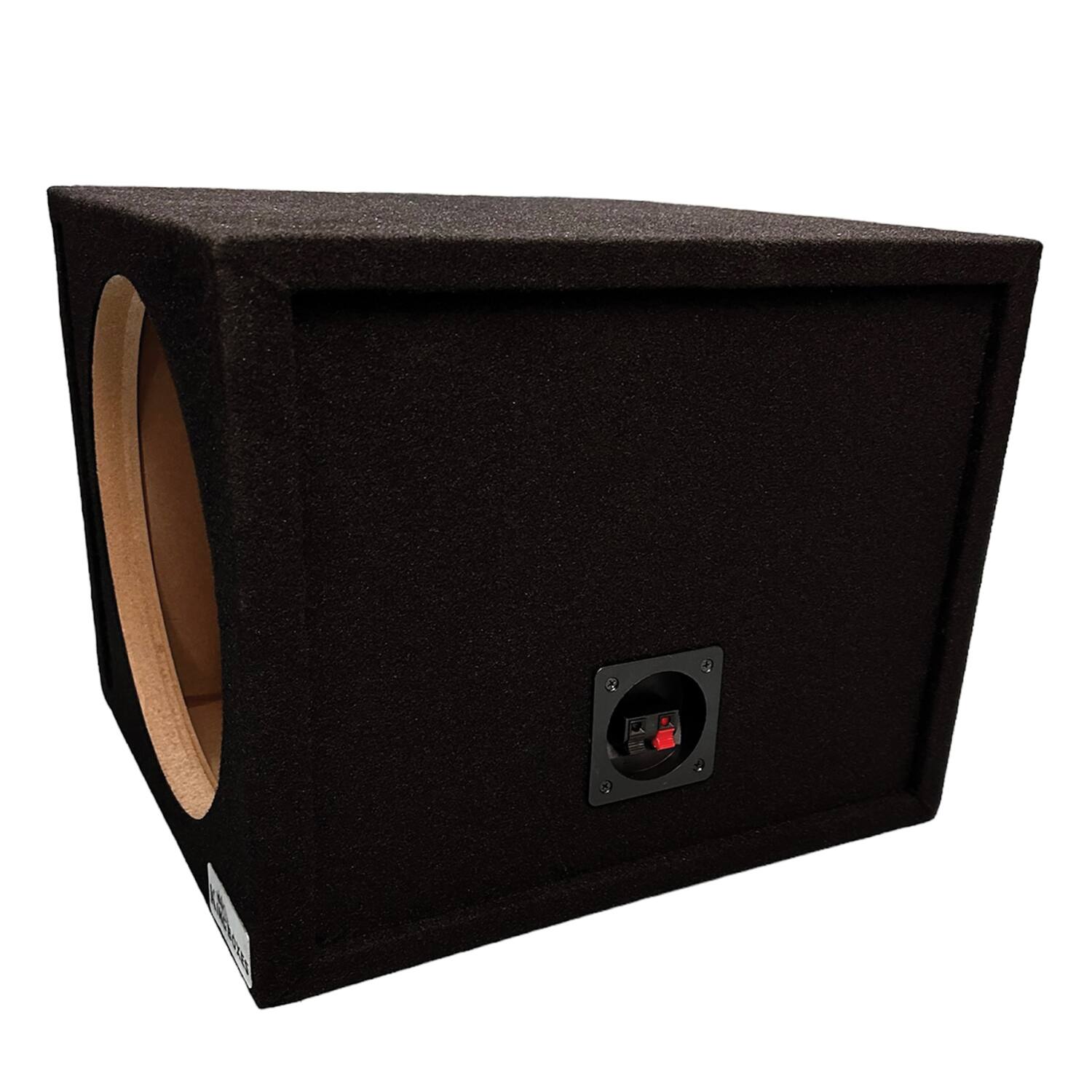 Left. King Boxes - King Boxes S12v S12v 12-in. Single-speaker Ported Black Carpeted Enclosure - Black.