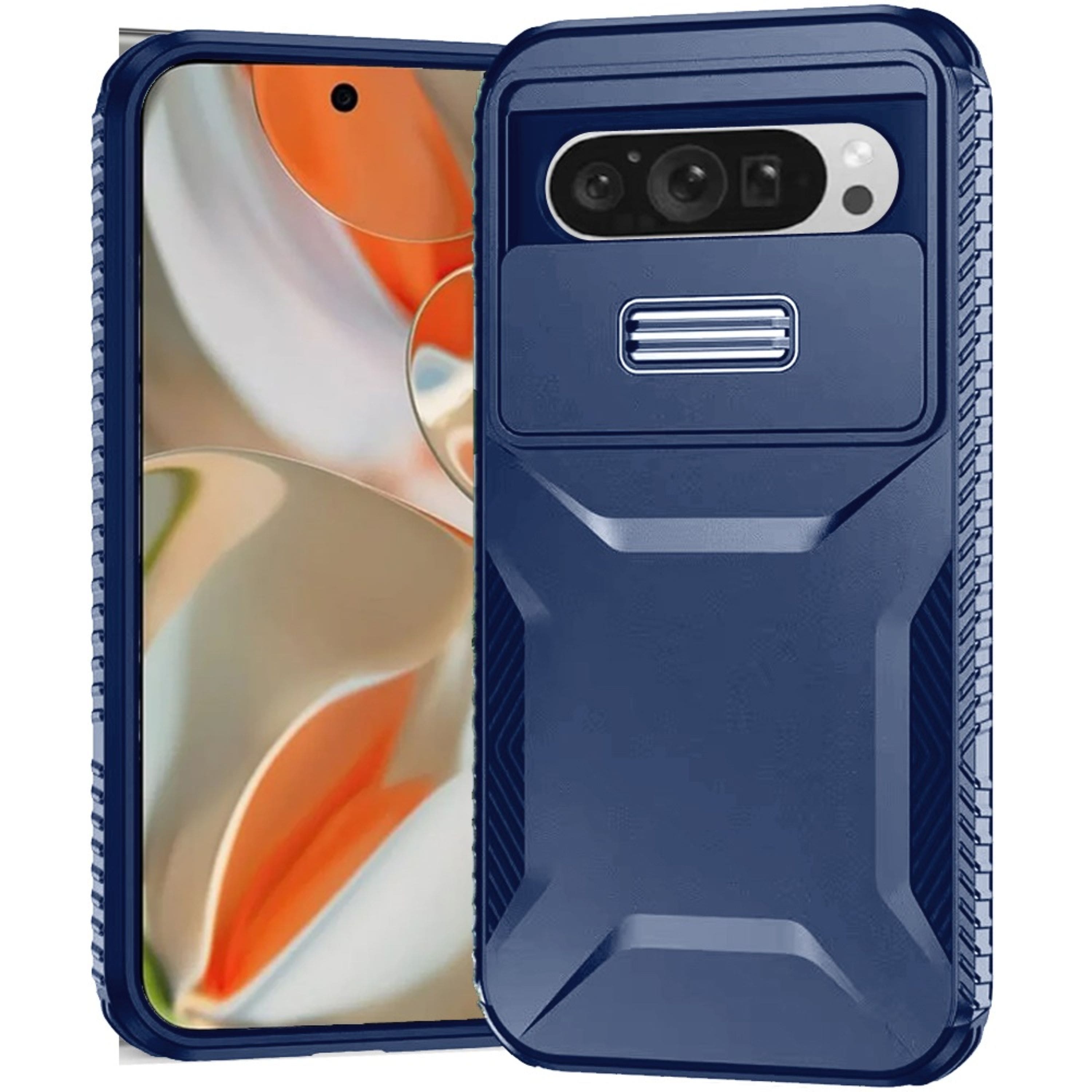 Kitcheniva - Rugged Side Grip Sliding Lens Case With Tempered Glass For Google Pixel 10 Pro XL - Dark Blue price history on PriceWatchPro