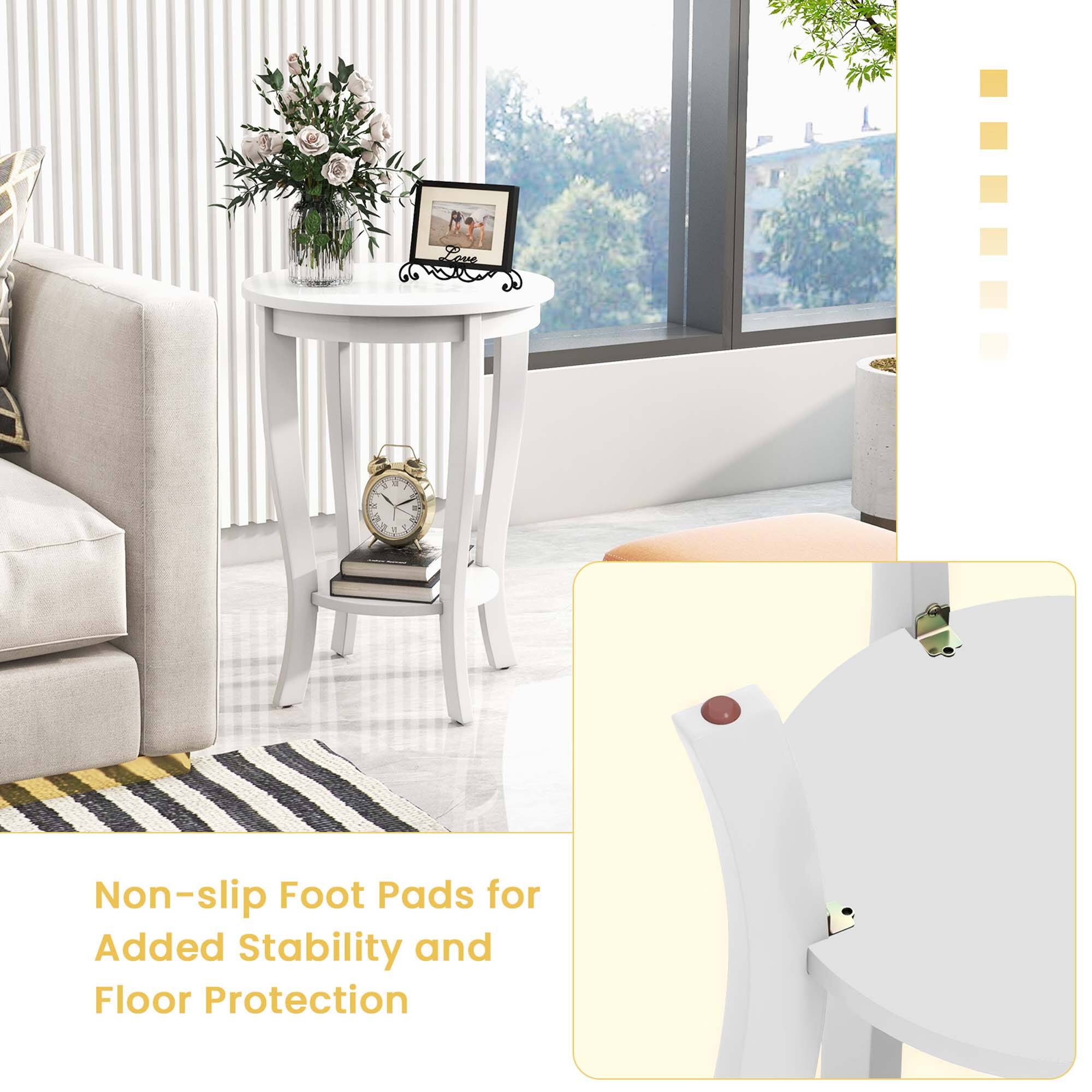 Non-slip foot pads for added stability and floor protection.