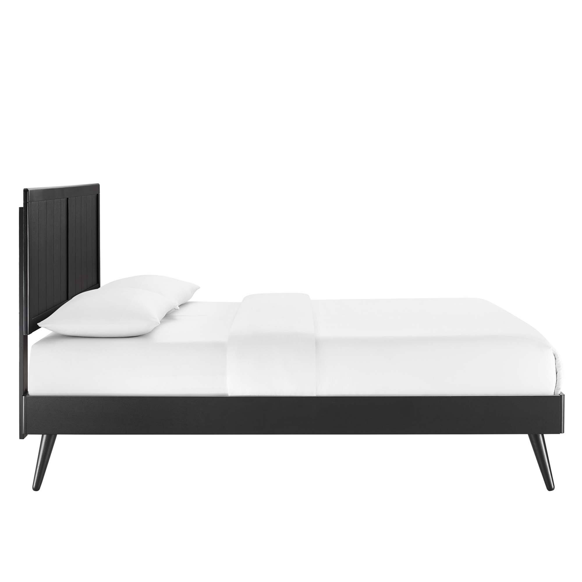 Alt View 6. Modway - Alana Wood Full Platform Bed With Splayed Legs - Black.