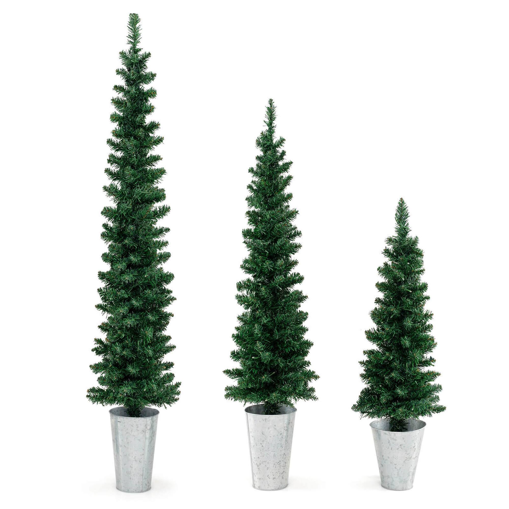 Alt View 8. Costway - Costway Set of 3 Pre-Lit Artificial Christmas Trees with 423 Branch Tips 3, 4, 5 FT - Green.