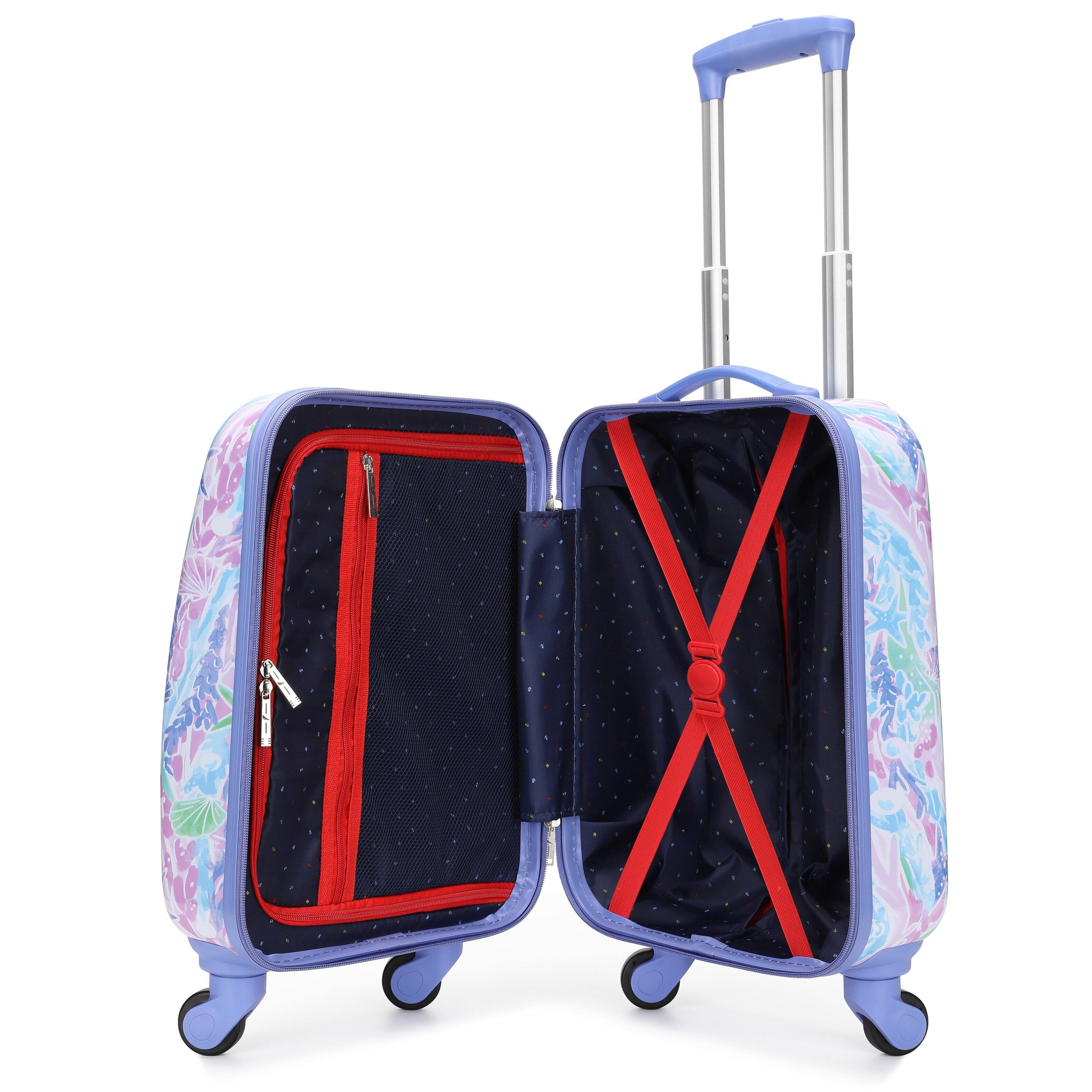 Left. Nautica - Nautica Kids 18" Airline Approved Carry-on Suitcase | Pastel Shell - Pastel Shell.