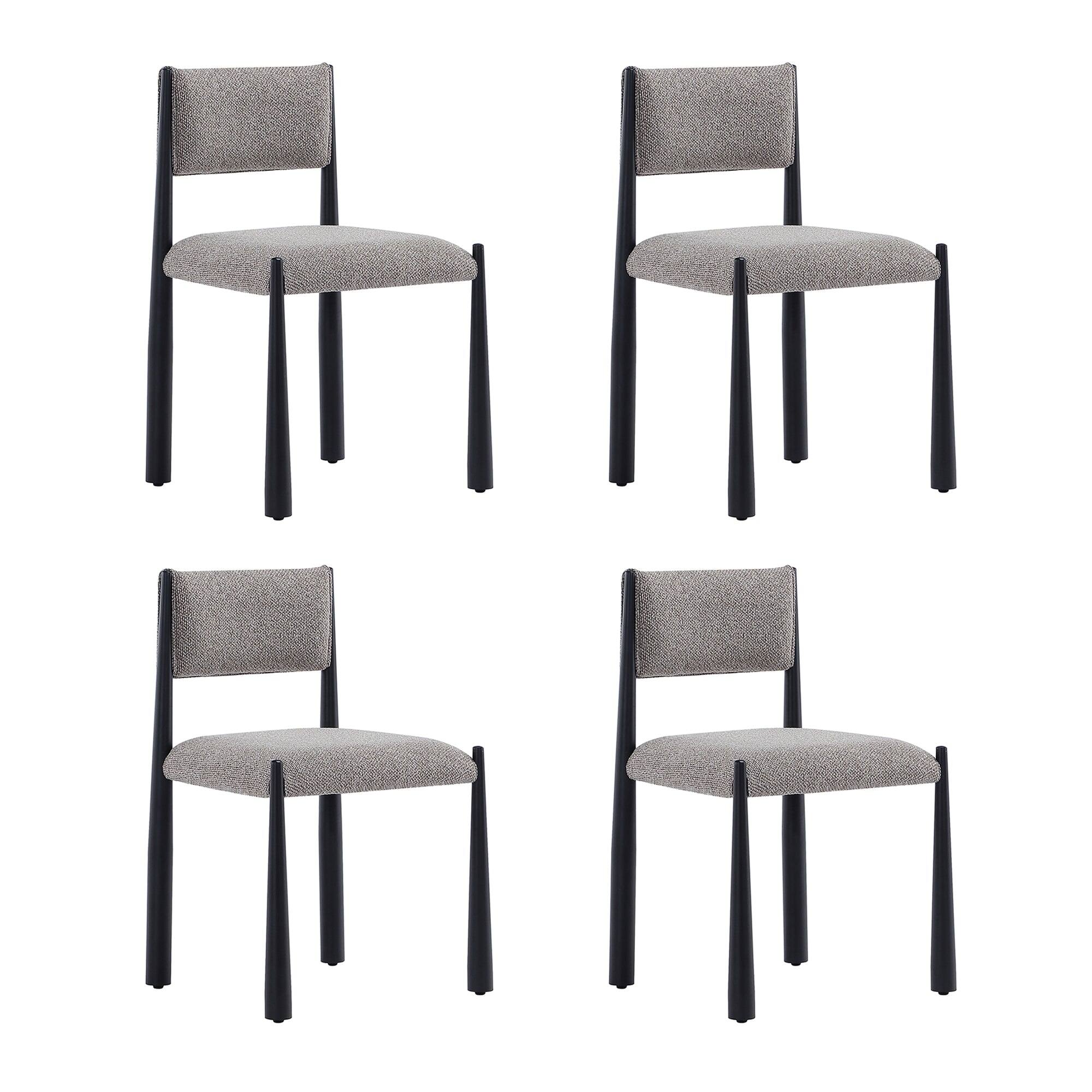 Alt View 7. Manhattan Comfort - Lennor Mid-Century Modern Metal Boucle Side Chair - Set of 2 - Mushroom.