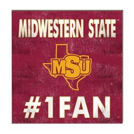 Jardine - Midwestern State Mustangs 10" x 10" #1 Fan Plaque - Maroon