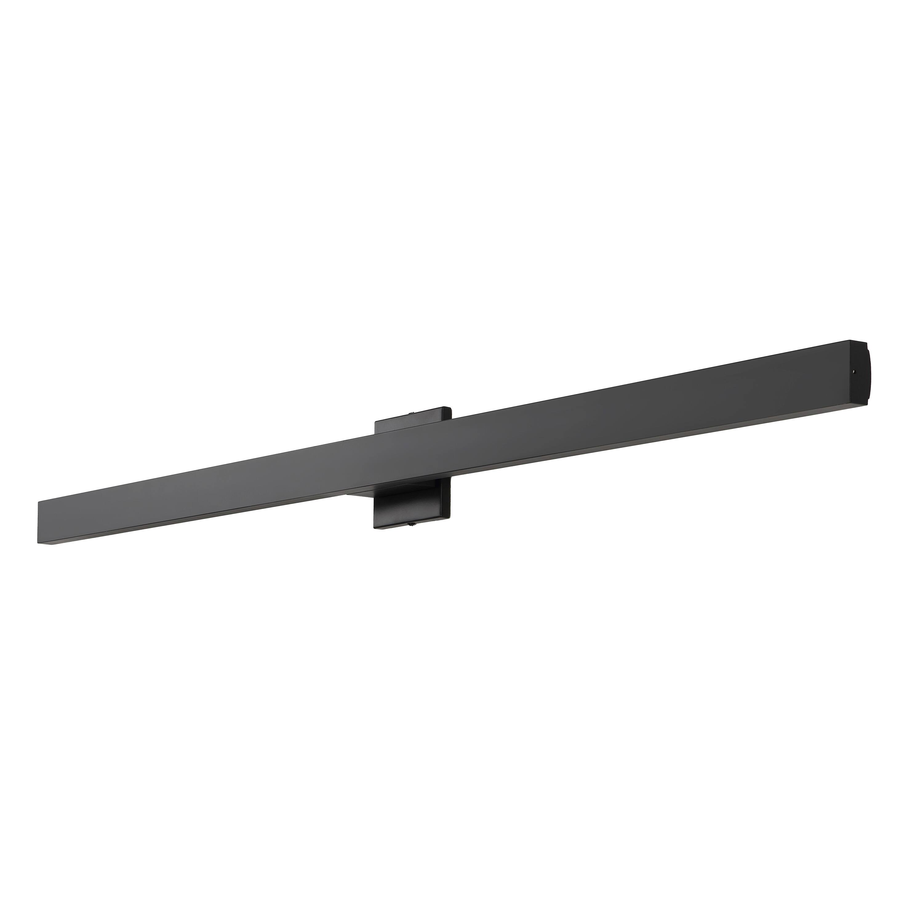 Alt View 6. Jonathan Y - Vara 49.5" Modern Minimalist Indoor/Outdoor Metal 350-Degree Rotate Dimmable Integrated Linear LED Wall Sconce, Black - Black.