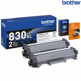 Brother - TN830XL2PK High-Yield Toner Black Twin Pack with Deco Essentials Guide