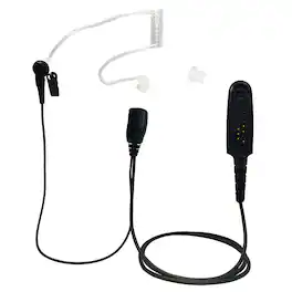 ProMaxPower - 1.5-Wire Acoustic Tube Earpiece with PTT Mic for Motorola HT750, HT1250 & Other Radios - Black