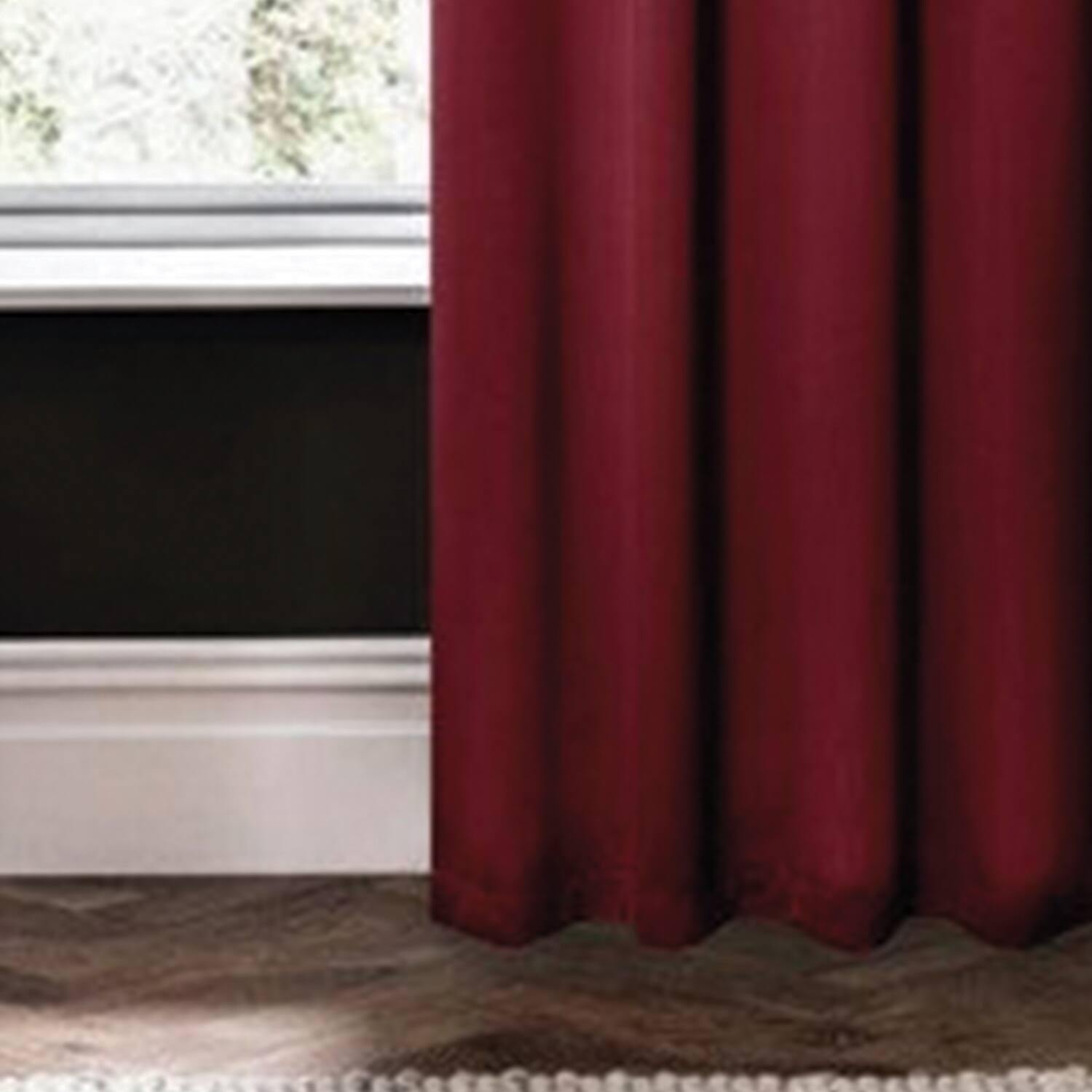 Alt View 2. RT Designers Collection - RT Designers Collection 100% Polyester 250 GSM Riley 100% Blackout Grommet Panel 54" x 84" Burgundy - Burgundy.