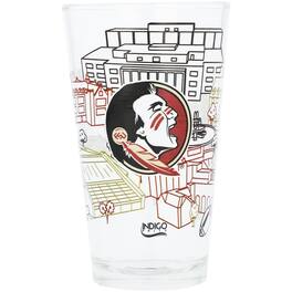 Indigo Falls - Florida State Seminoles 16oz. Campus Line Art Pint Glass - Multicolor