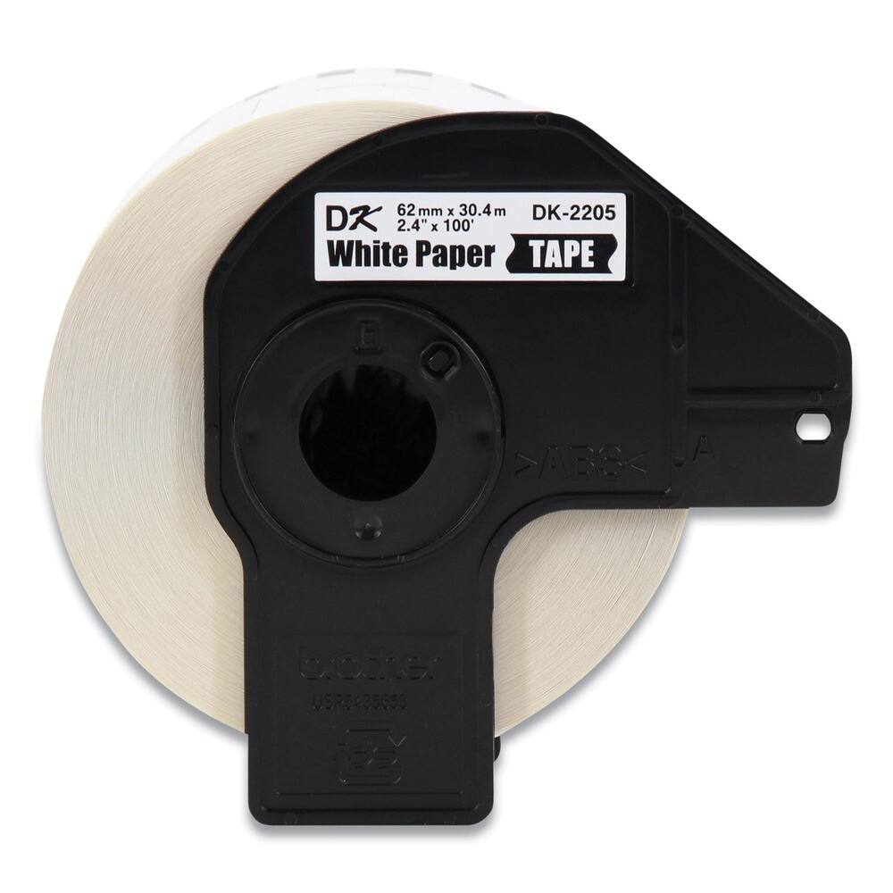 62 mm x 30.4 m  
DK-2205  
2.4" x 100'  
White Paper TAPE  
>ABS<  
A CROOe  
USP5405860