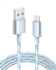Front. Anker - Anker USB A to Lightning Cable(6FT, 1Pack) - Blue.