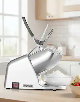 Forest'nSky - Commercial Ice Crusher - 143 lb/hr, 2-Blade 2000RPM, 300W Stainless Steel - Silver