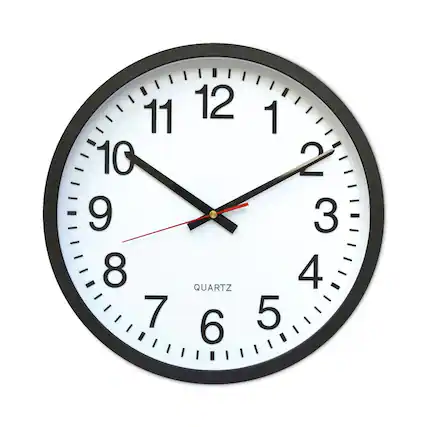 Front. Universal - UNV10431 Classic 12.63 in. Cordless Round Wall Clock - Black - White/Black.