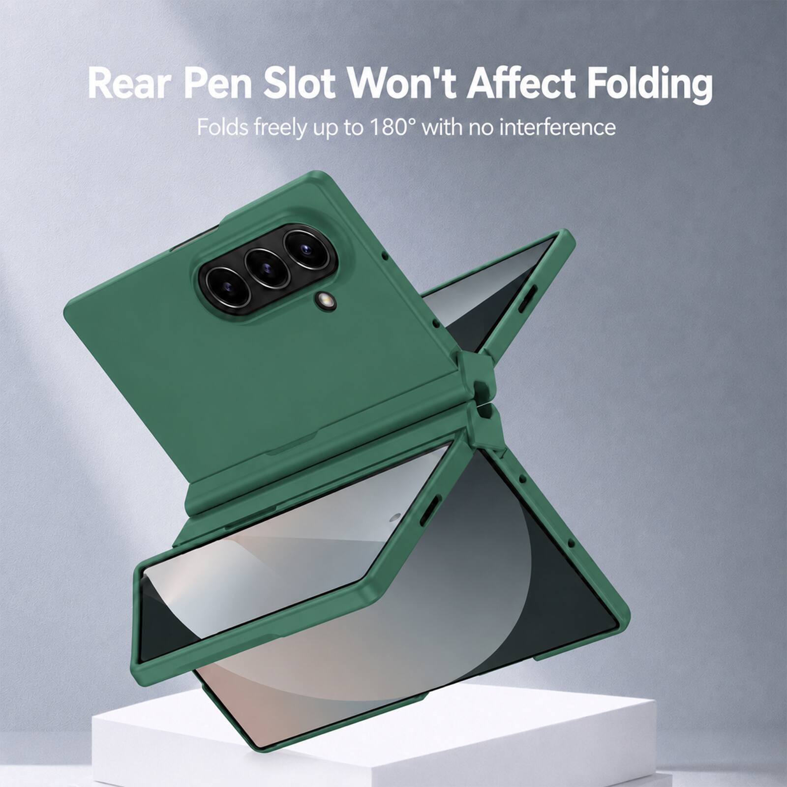 Rear Pen Slot Won't Affect Folding  
Folds freely up to 180° with no interference