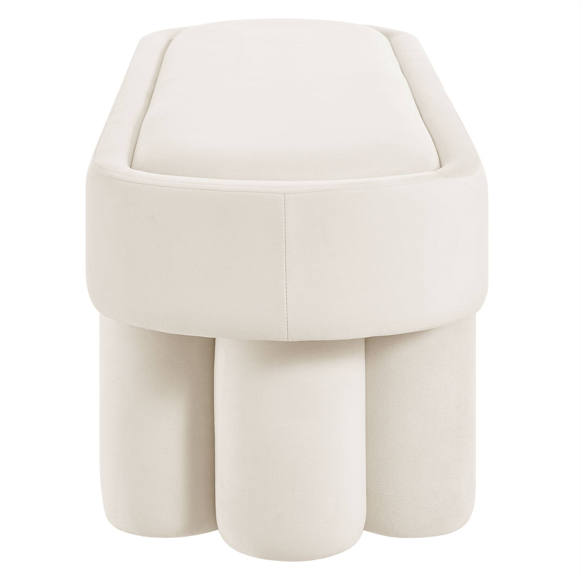 Alt View 2. Modway - Mossi Oval Performance Velvet Accent Bench by Modway - Alabster.