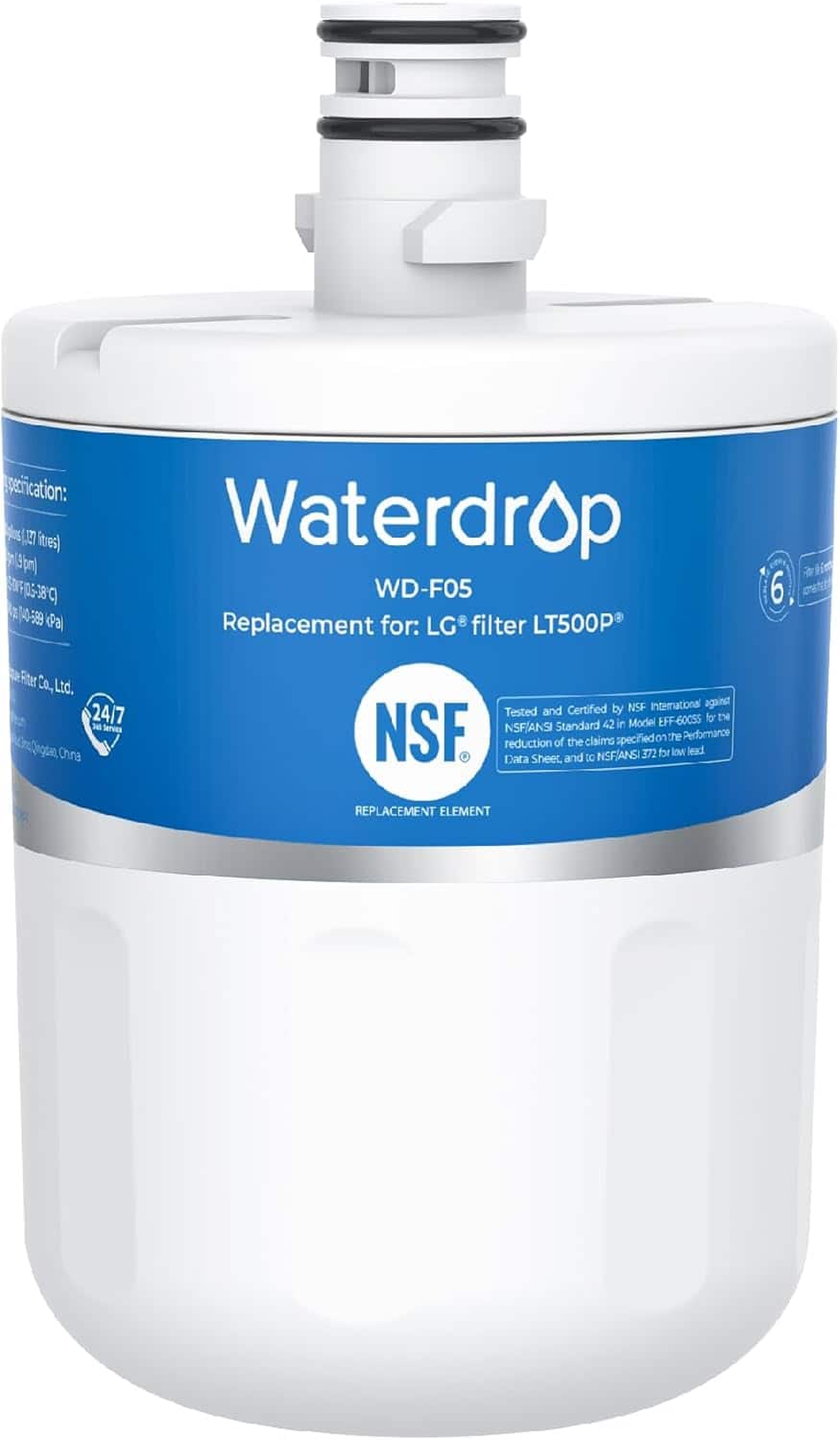 Waterdrop - WD-LT500P-1 5231JA2002A Refrigerator Water Filter, Replacement for LG® LT500P®, Kenmore