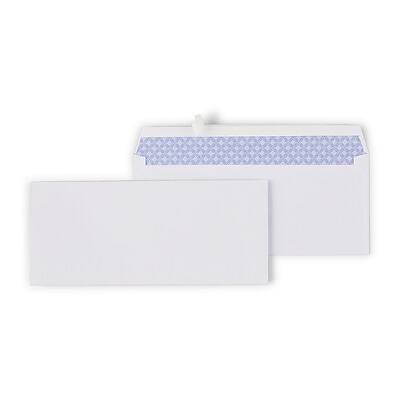 Front. Staples - QuickStrip EasyClose Self Seal Security Tinted #10 Business Envelopes, 4 1/8" x 9 1/2", 500/Box - White.