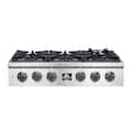 Forno Appliances - 36 in. Wide 6 Burner FORNO ALTA QUALITA PRO-STYLE GAS RANGETOP - Silver