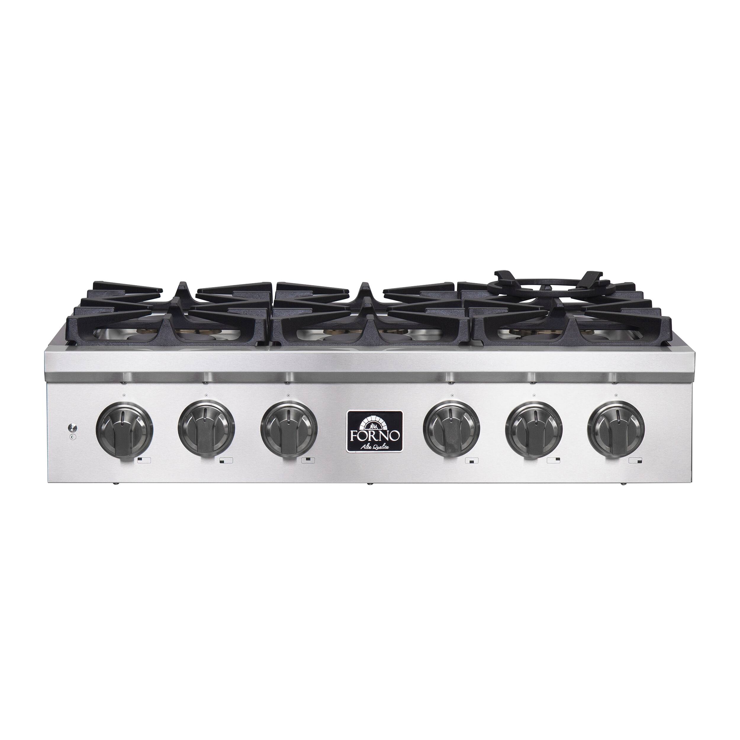 Forno Appliances - FORNO ALTA QUALITA 36" PRO-STYLE GAS RANGETOP - Silver