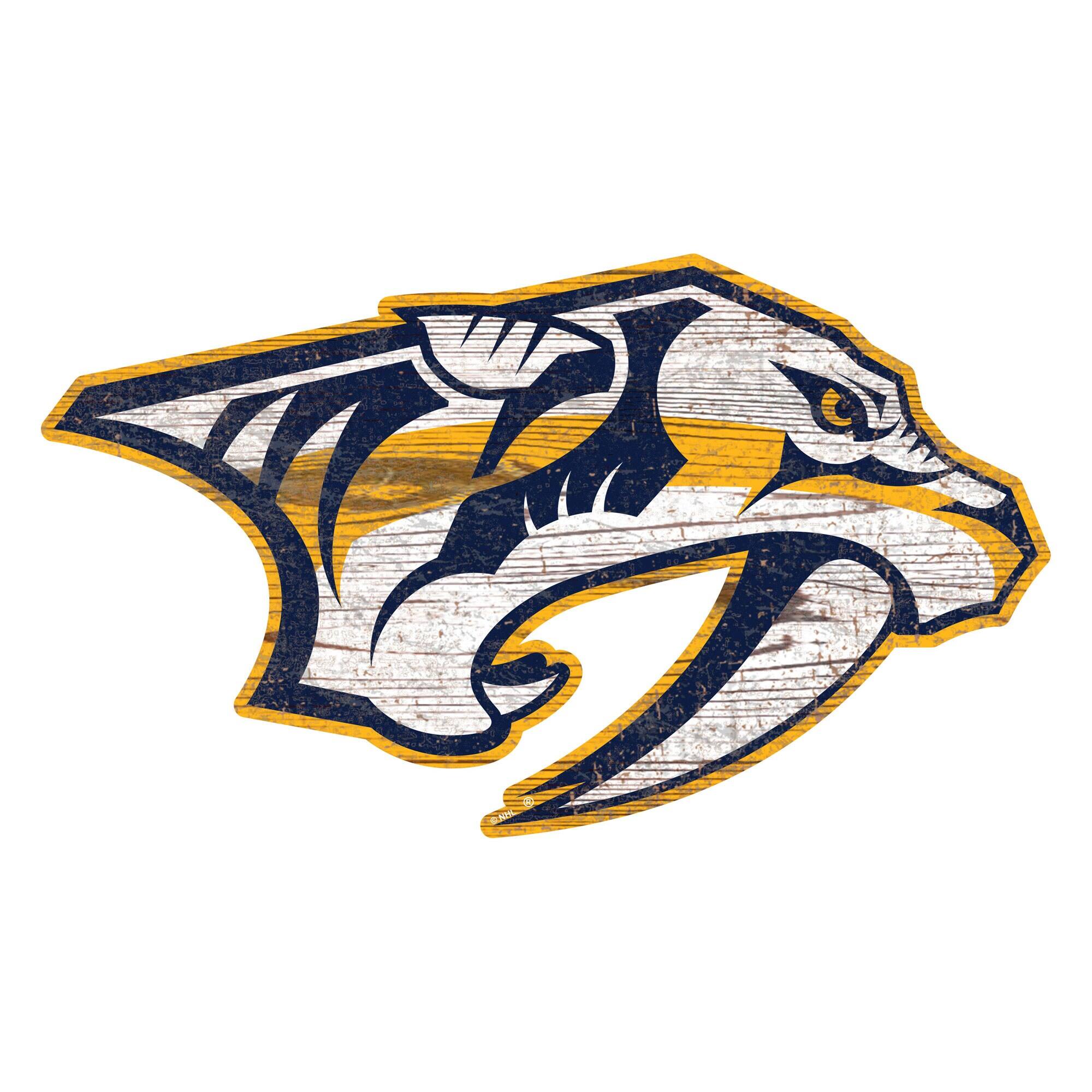 Nashville Predators 24'' x 24'' Distressed Logo Cutout Sign