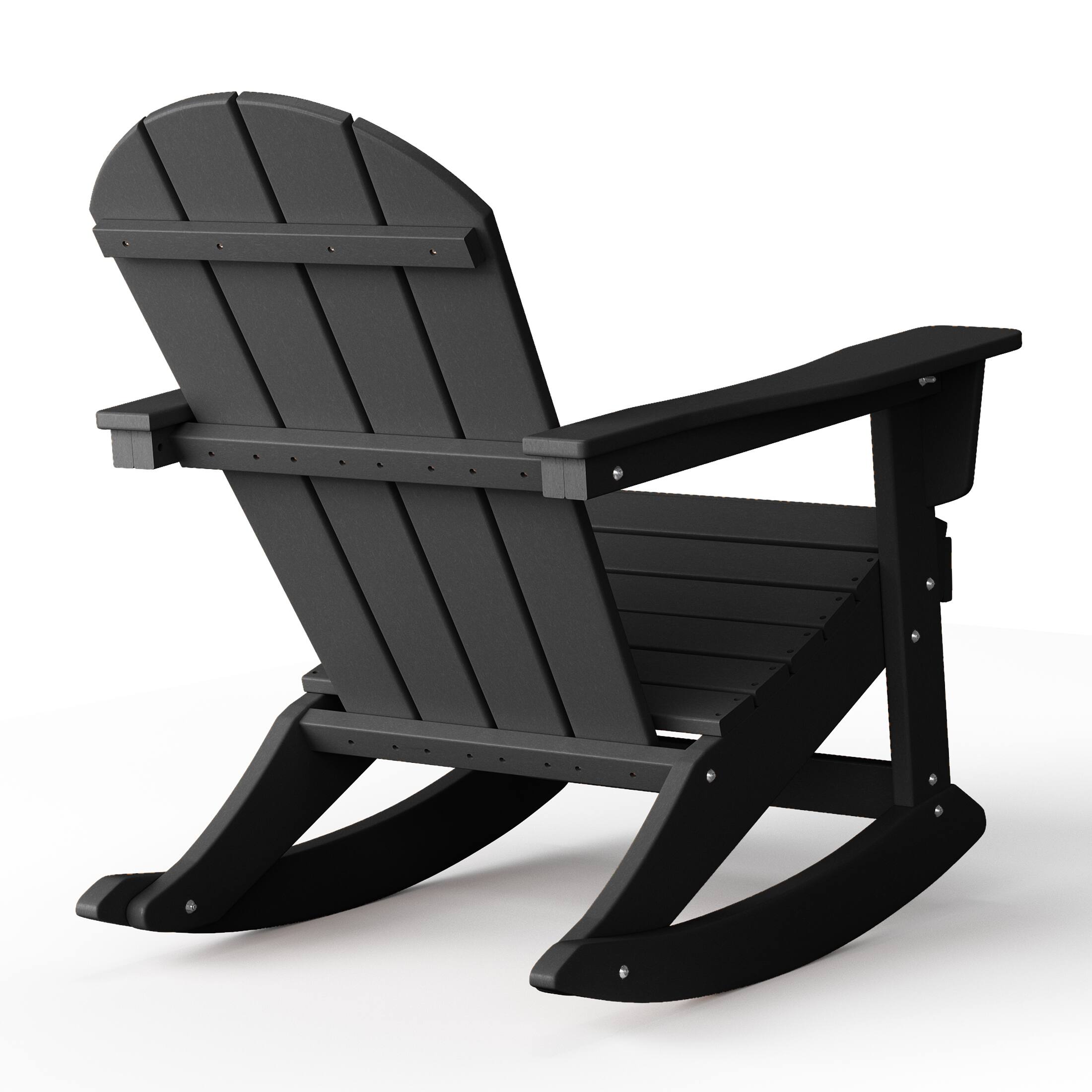 Alt View 1. WestinTrends - WestinTrends Malibu Outdoor / Patio Poly Adirondack rocking chair - Black.