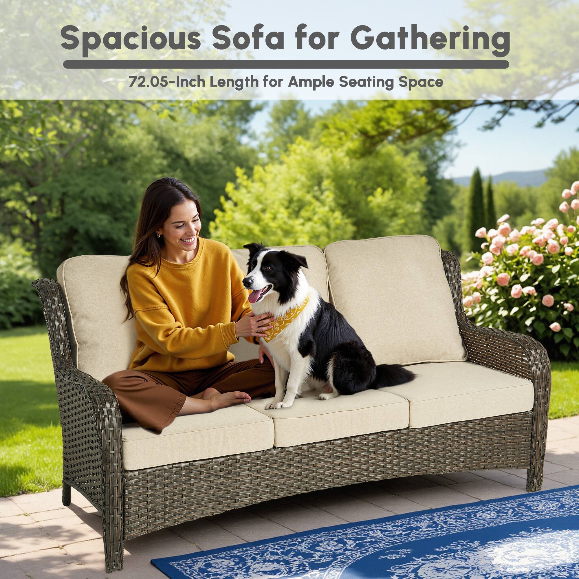 Spacious Sofa for Gathering  
72.05-Inch Length for Ample Seating Space