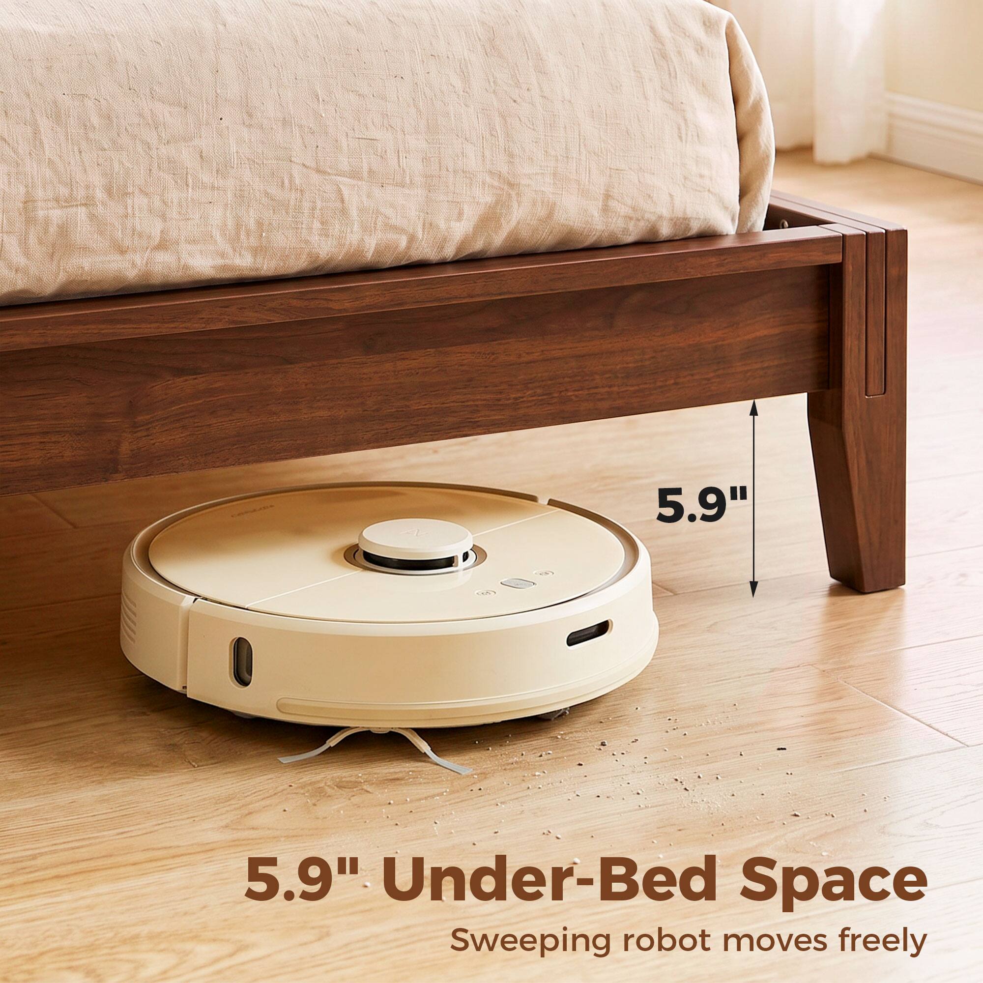 5.9" Under-Bed Space  
Sweeping robot moves freely