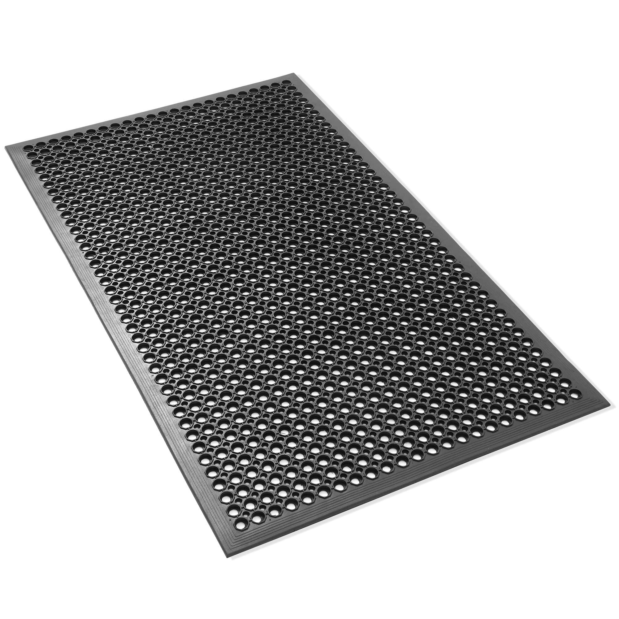 GRIDMANN - Restaurant Floor Mats - Anti-Fatigue Non-Slip Rubber Drainage Mats - Black