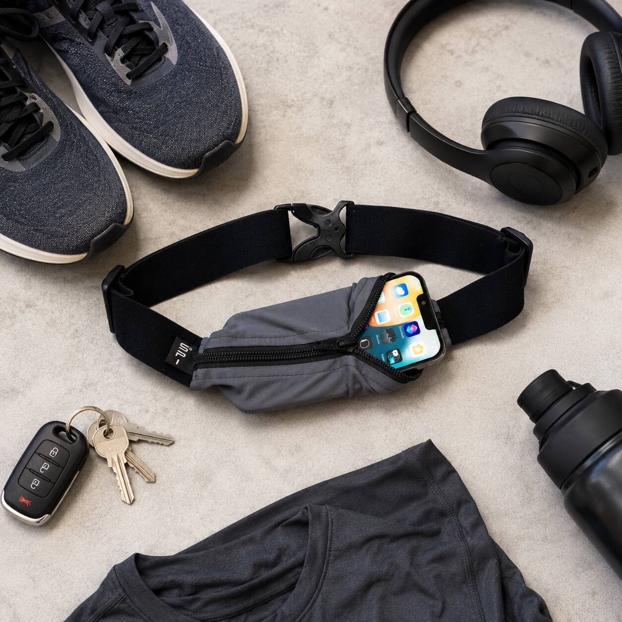 Angle. SPIBelt - The Original Running Belt - Anthracite.
