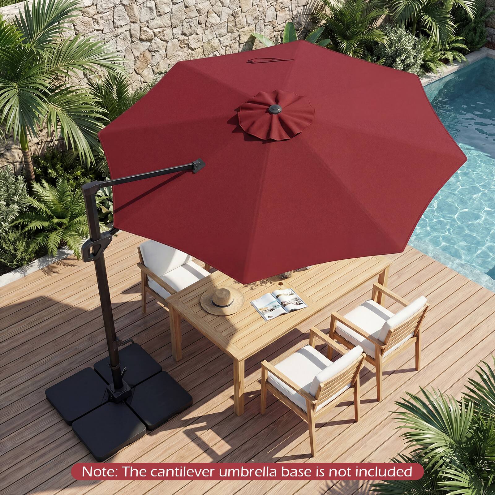 Note: The cantilever umbrella base is not included