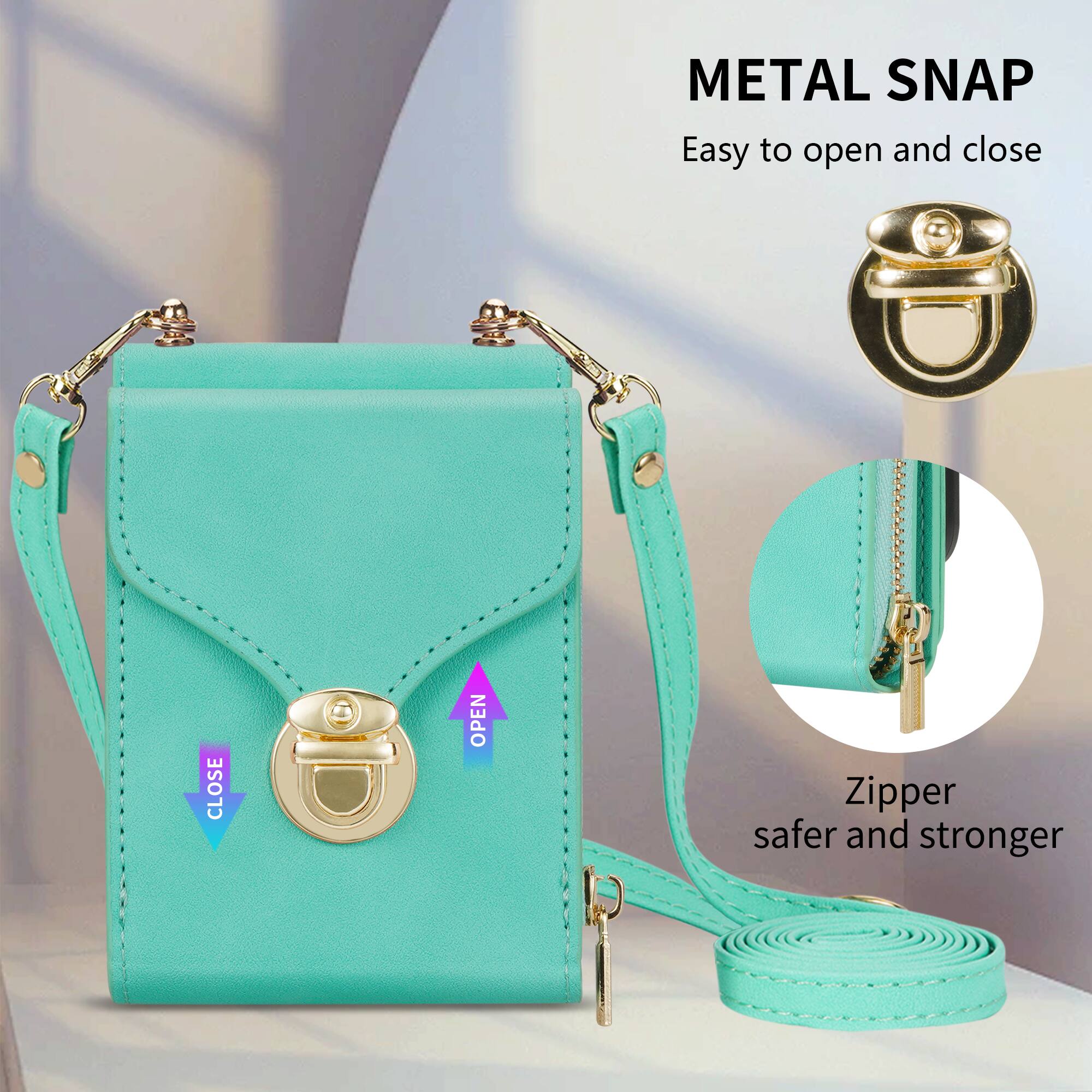 METAL SNAP  
Easy to open and close  

Zipper safer and stronger