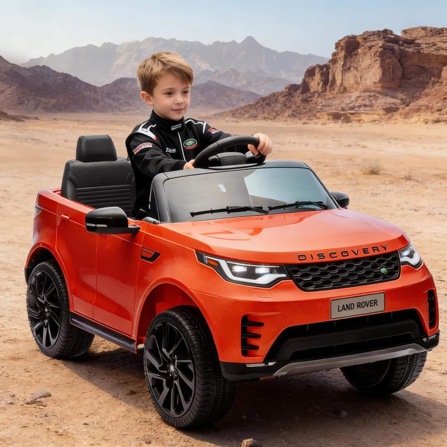 Homhougo - 12V Licensed Land Rover 2 Seater Kids Ride On Car, Remote Control, LED Lights, Battery Powered