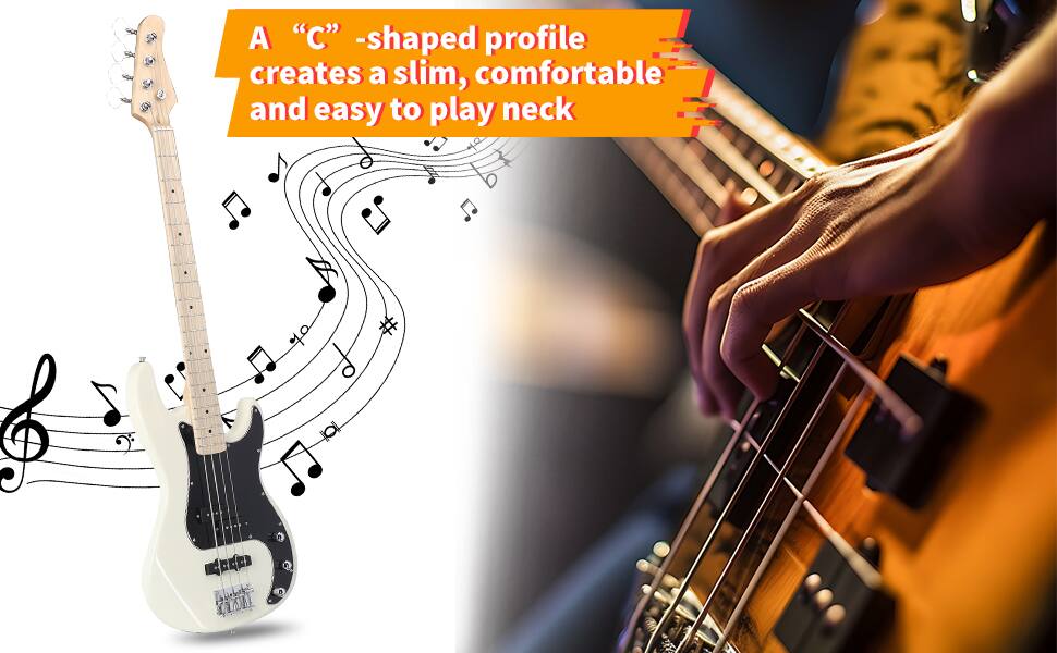 A "C"-shaped profile creates a slim, comfortable and easy to play neck