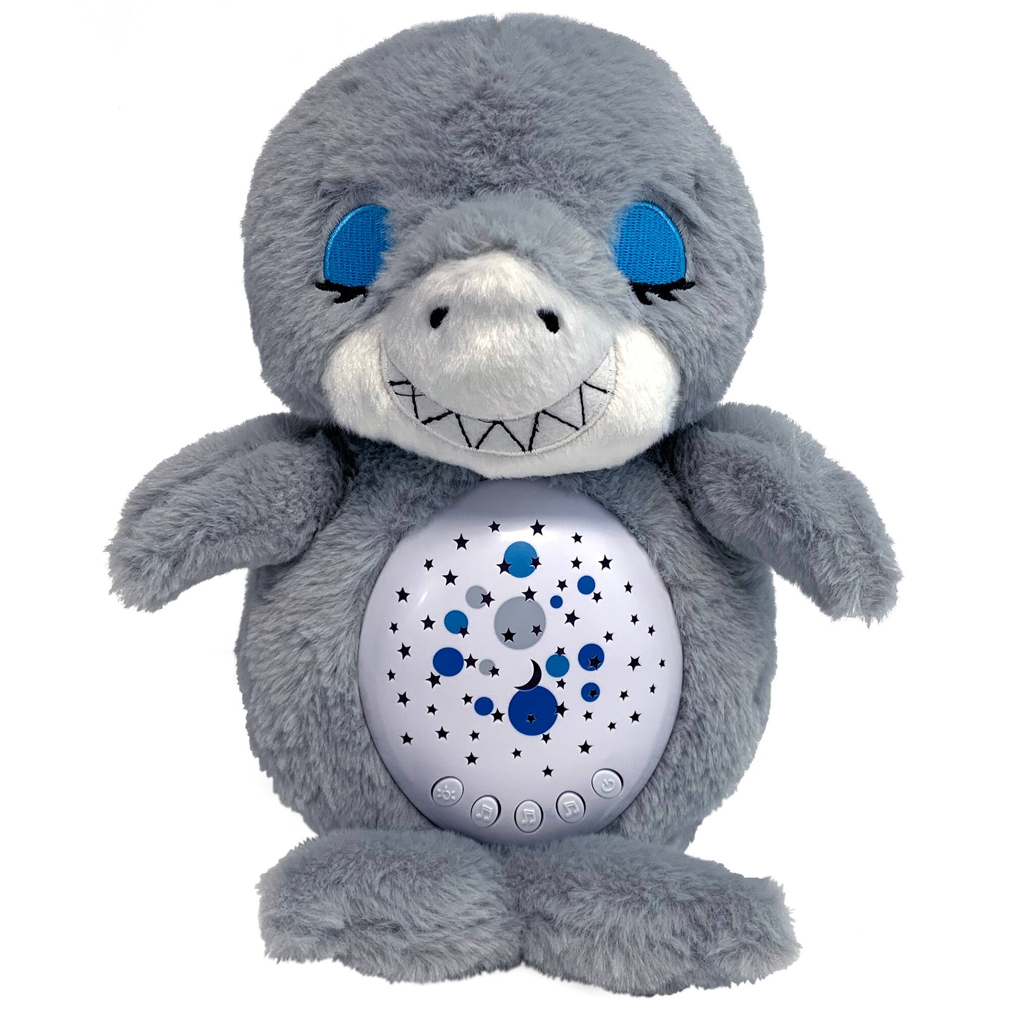 Front. Happy Nappers - Happy Nappers: Lullabrites Sweet Dreams, Grey & Blue Shark - Lights & Sounds Animal Plush.