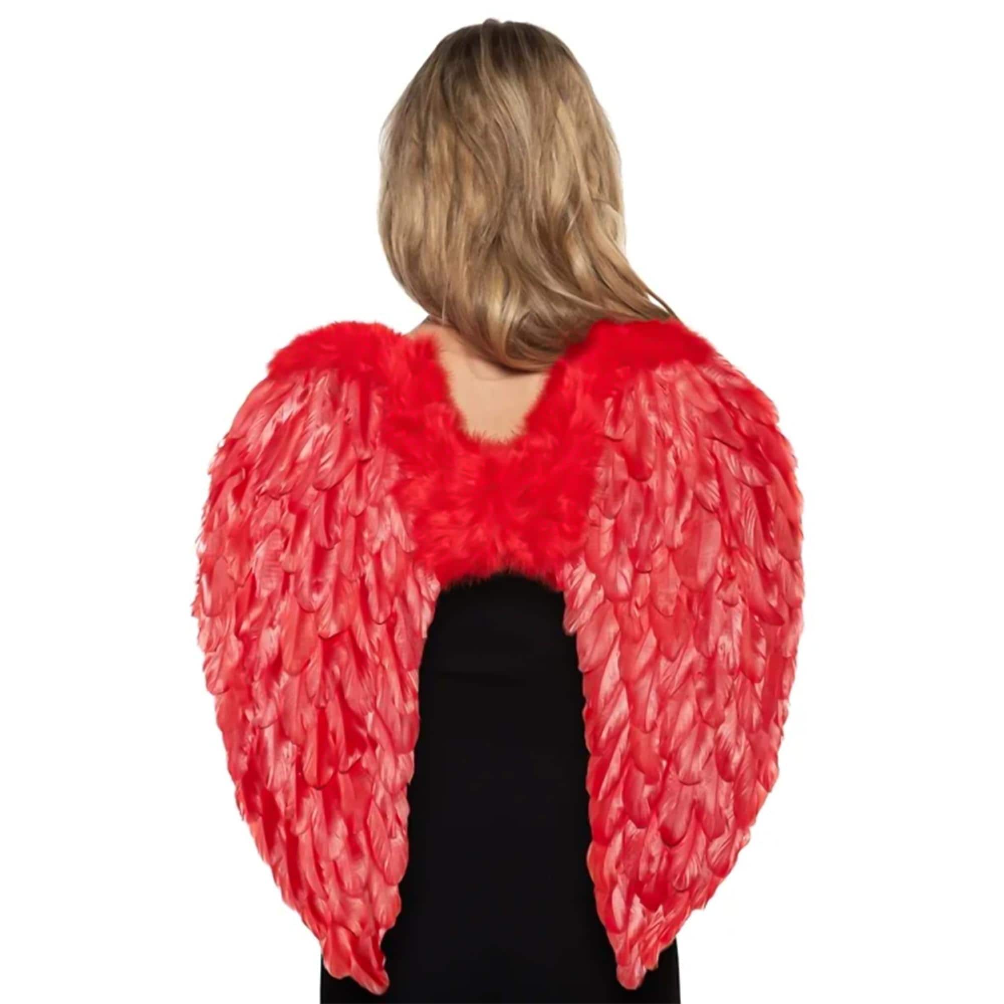Underwraps - Fluffy Feather Angel Adult Costume Wings - Red